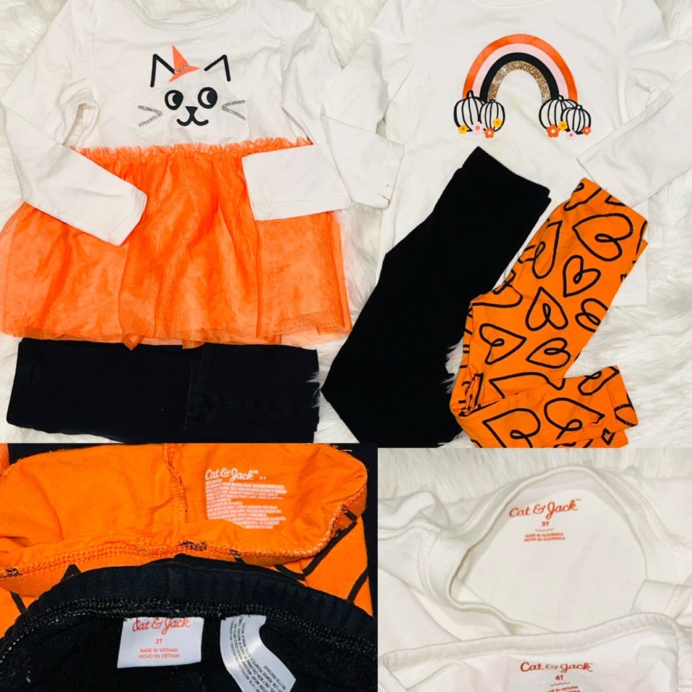 The Children's Place Halloween Cat Costume - Orange and Black